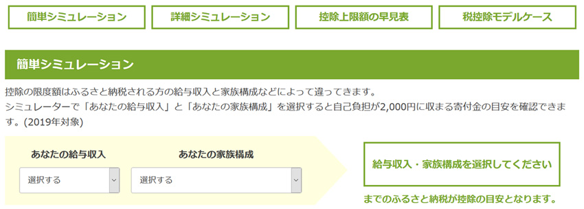 「さとふる」の控除上限額シミュレーション