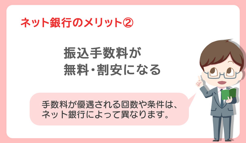 振込手数料が無料・割安になる